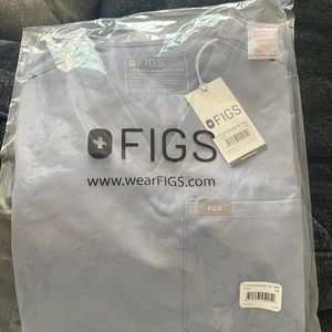 FIGS Catarina Scrub Top - Vapor Blue Space Dye - XXS